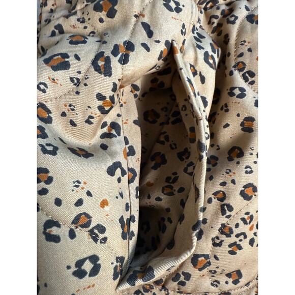 Saltwater Luxe Quilted Leopard Print Jacket Size MEDIUM Brown - Picture 3 of 14